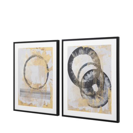 Obraz w ramie „Chord 1 & 2” – czarny, 65 × 3,3 × 80 cm, zestaw 2 szt.