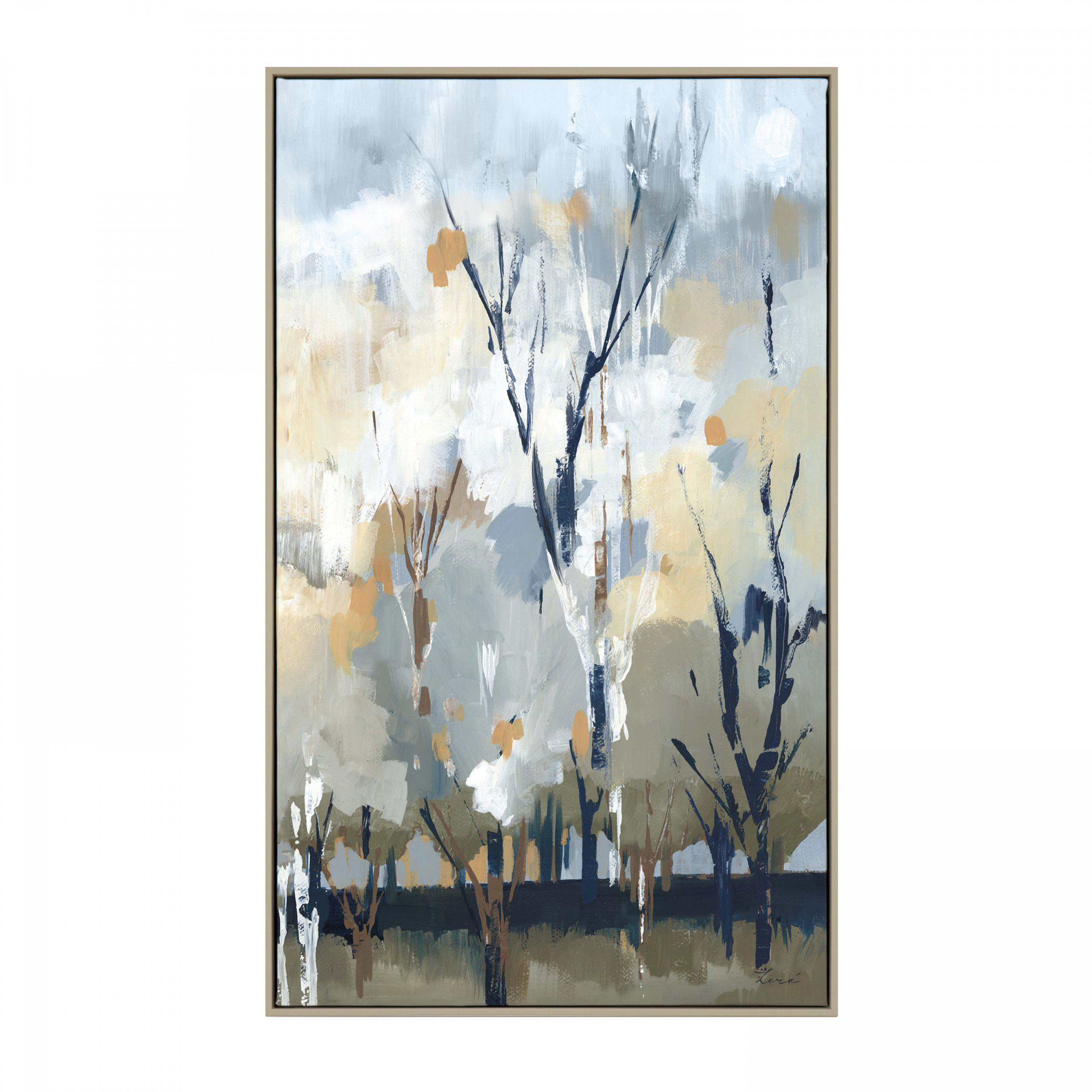 Obraz w ramie „Silver Birch Blues” – niebieski / zielony, 40 × 2,8 × 67 cm