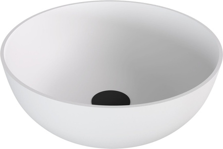 BANERA ROUND umywalka kompozytowa nablatowa, średnica 39cm, biały mat