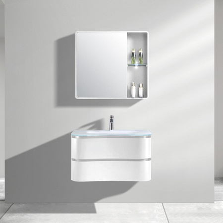 Szafka wisząca z umywalką szklaną Ontario White 600