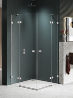 Kabina prysznicowa AVEXA NICKEL BRUSHED 2D prostokątna 80x90x200 szkło czyste 6mm Active Shield 2.0
