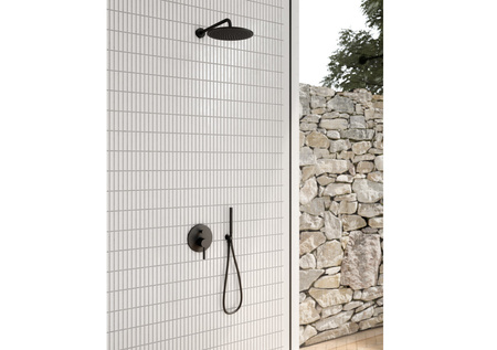 ROXIN Black Zestaw prysznicowy z deszczownicą 25cm