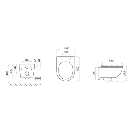 Miska wisząca WC z Deską Brava
