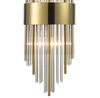 Lampa ścienna DRACO, 60 cm - kryształowo - złota, styl glamour
