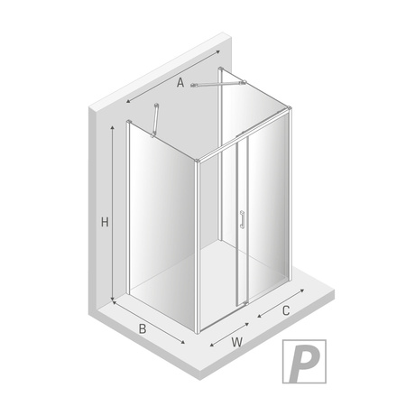 KABINA PRIME PROSTOKĄTNA PRZYŚCIENNA L 140x80x200 CZYSTE 6mm ACTIVE SHIELD