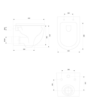 OTTAWA miska toaletowa wisząca z deską wolnoopadającą, 49 x 37 cm, biały mat