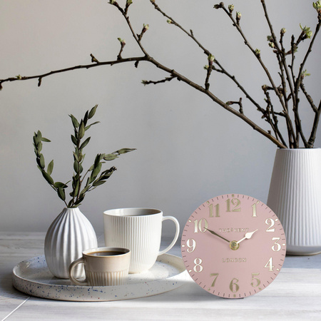 Arabic Mantel Clock Blush Pink 6in