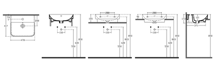 SOTT AQUA umywalka wpuszczana w blat, 48x42cm, biała