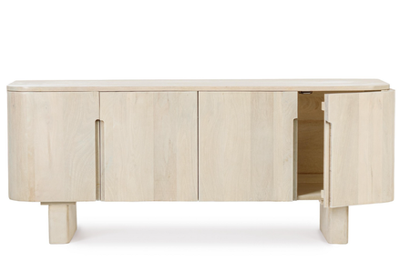 Szafka RTV Bizzotto SERAPIS 140 cm — 4 drzwi, drewno mango