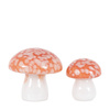 Confetti Glass Mushrooms Set of 2 Burnt Orange
