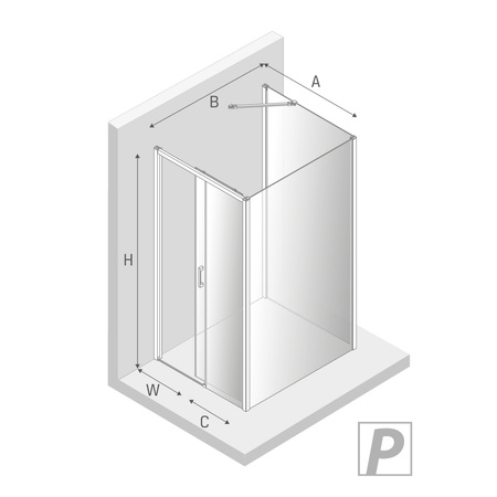 KABINA PRIME KWADRATOWA PRZYŚCIENNA P 120x120x200 CZYSTE 6mm ACTIVE SHIELD