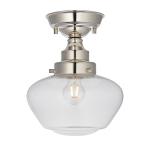 Lampa sufitowa Camberley – błyszczący nikiel / przezroczysty, 25 × 25 × 31 cm