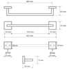 X-SQUARE wieszak na ręczniki 600mm, chrom