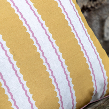 Calivana Stripe Cushion Ochre/Pink 450x450mm