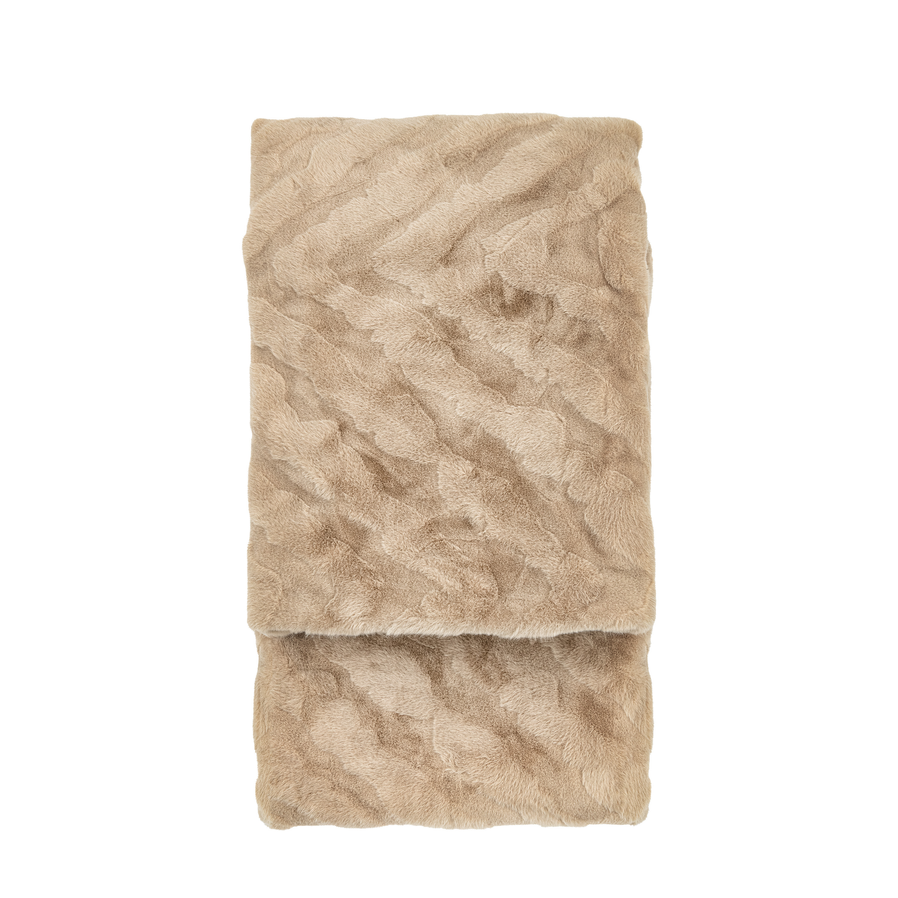 Pled ze sztucznego futra Chevron – szarobrązowy, 130 × 170 cm