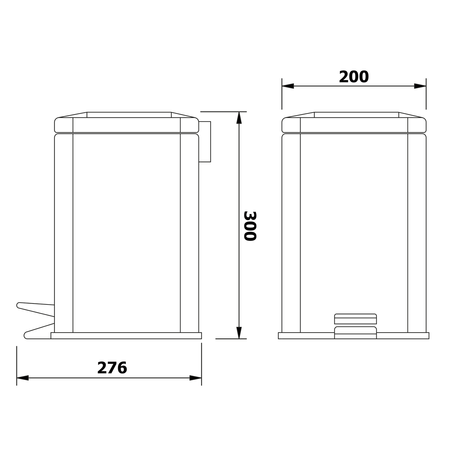 SIMPLE LINE kosz na śmieci 6 l,stal nierdzewna polerowana