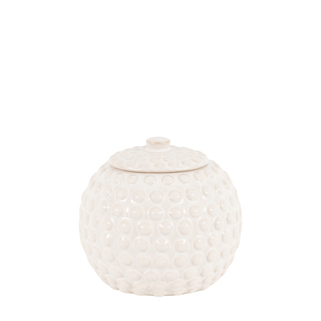Alba Beaded Trinket Jar White 155x155x140mm