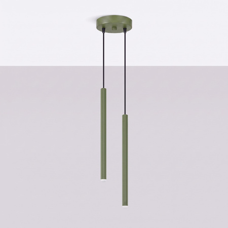Lampa wisząca ARCHE 2P zielona oliwka