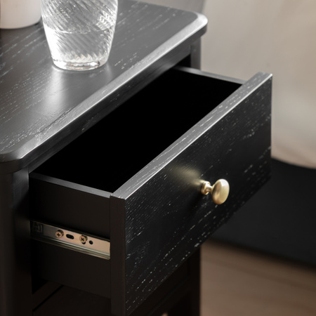 Acton 2 Drawer Bedside Black 450x400x550mm