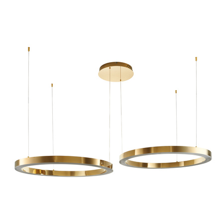 Lampa wisząca CIRCLE 2 80+80 cm - LED, ringi złoty połysk na 1 podsufitce