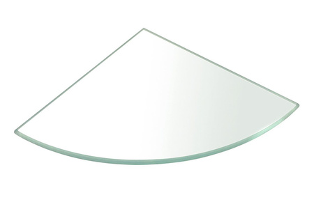 Półka narożna 200x200x8mm, szkło czyste