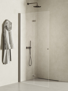 NZ2 Kabina prysznicowa NEW SOLEO GUNMETAL BRUSHED walk-in L 70x195 szkło czyste 6mm Active Shield 2.0