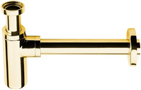 Syfon umywalkowy 5/4", odpływ 32mm, okrągły, złoto