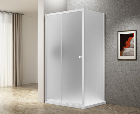 UGGA drzwi prysznicowe przesuwne 1100mm, szkło Brick, biały