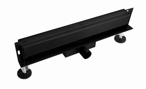 A4H Odpływ Liniowy ścienny Czarny 80 cm 2w1 – Niski montaż 54 mm