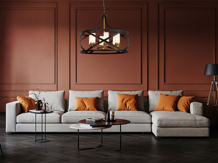 LAMPA WISZĄCA LOFT CZARNO-MOSIĘŻNA ASTILA W6
