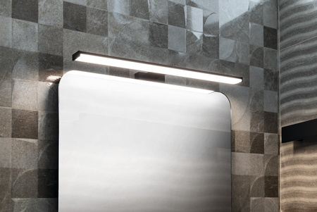 CHICAGO LED oświetlenie 400x120mm, 8W, 230V, IP44, plastik, czarny mat