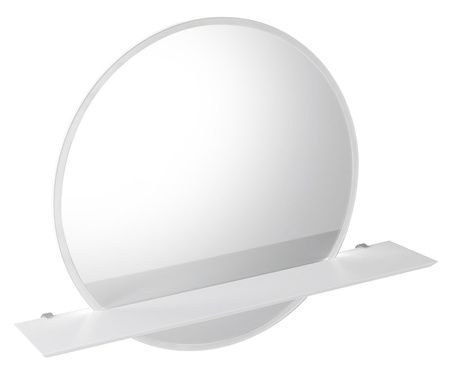 VISO okrągłe lustro z oświetleniem LED, ø 80cm, półką, biały mat