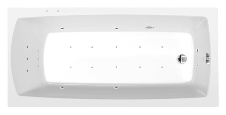 LILY wanna z hydromasażem, 150x70x39cm, Attraction Hydro-Air, chrom