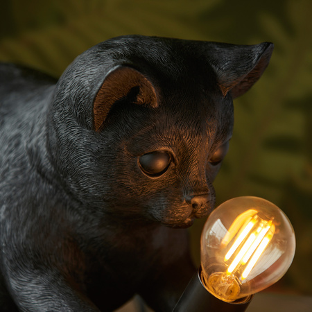 Kitten Table Lamp Black