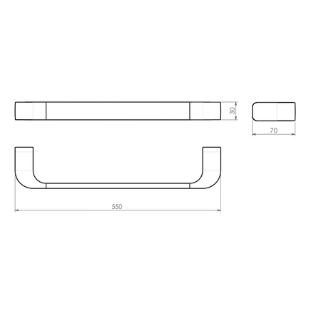OUTLINE wieszak na ręczniki 550mm, czarny mat