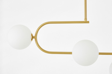 NOWOCZESNA LAMPA WISZĄCA MOSIĘŻNO-BIAŁA GROSEO W6