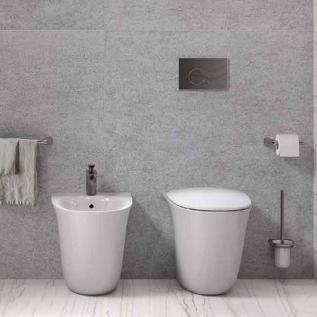 SENSATION Miska WC stojąca Rimless 52x38 cm biały połysk