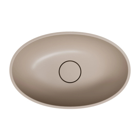 SHELL M+ umywalka nablatowa, 50 x 32 cm, dune beige mat