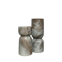 Taraza Marble Candlesticks Sandstone S/2 100/150mm