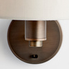 Daley Wall Light Bronze & Marble Faux Silk