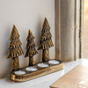 Xmas Tree Tealight Holder Gold 235x70x185mm