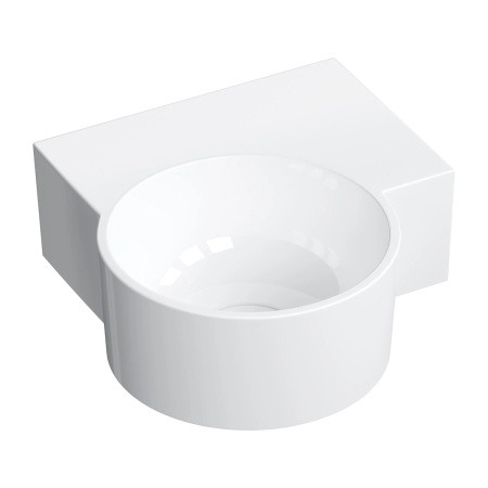 OVO M+ umywalka nablatowa/wisząca - prawa, 33 x 34 cm, biały połysk