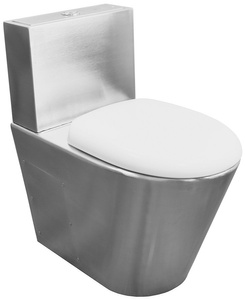 Kompakt WC ze zbiornikiem i mechanizmem spłukującym i deską WC, 370x680x620 mm, stal nierdzewna mat