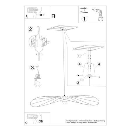 Lampa wisząca ESKOLA 140 czarna