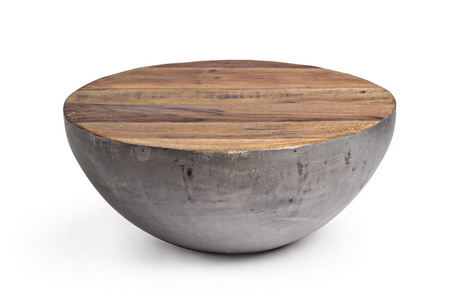 BIZZOTTO Stolik kawowy LANCASTER 70 cm – szary, drewno z recyklingu, nowoczesny design