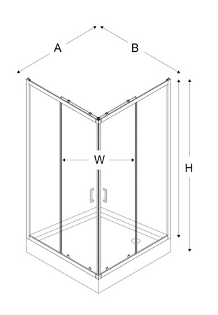 Kabina SUVIA kwadratowa 90x90x185 szkło czyste 5mm