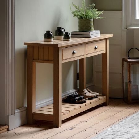 Eton 2 Drawer Console Natural 1400x380x800mm