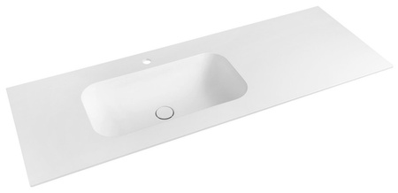 TREOS umywalka 131,6x51,3 cm, Rockstone, lewy, biały mat