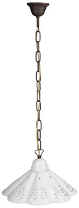 LAMPEDUSA lampa wisząca E27, 60W, 230V, IP21, klosz ceramiczny 30cm, mosiężny łańcuch