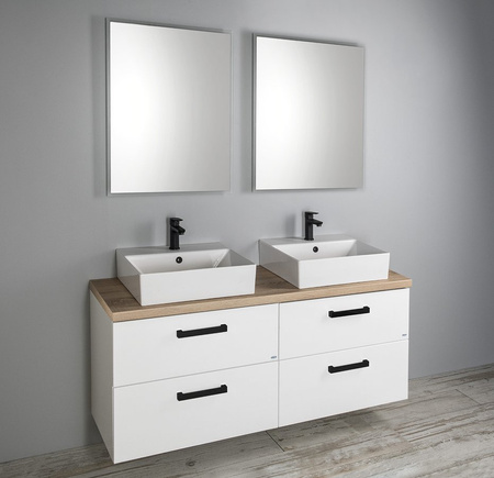 VEGA zestaw łazienkowy, szerokość 104 cm, biały/dąb platin